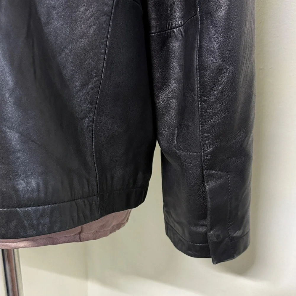Alfani Buttery Soft Black Leather Jacket - Size Large - Picture 8 of 14